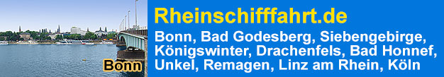 Rheinschifffahrt Bonn, Bad Godesberg, Schiffsausfl�ge Siebengebirge, K�nigswinter, Drachenfels, Bad Honnef, Unkel, Remagen, Linz am Rhein, K�ln, Schifffahrt
